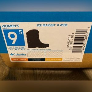 Nwts Women’s size 9.5 Columbia Ice Maiden II Wide snow boots